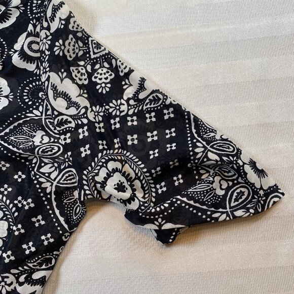 rrr Russ Togs Inc Vintage Elbow Length Women’s Floral Blouse Sz L - Picture 13 of 14